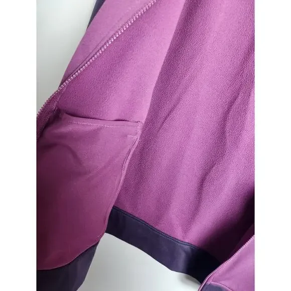 The North Face Womens soft shell jacket sz L purple fleece lined gorpcore camp - Picture 5 of 12
